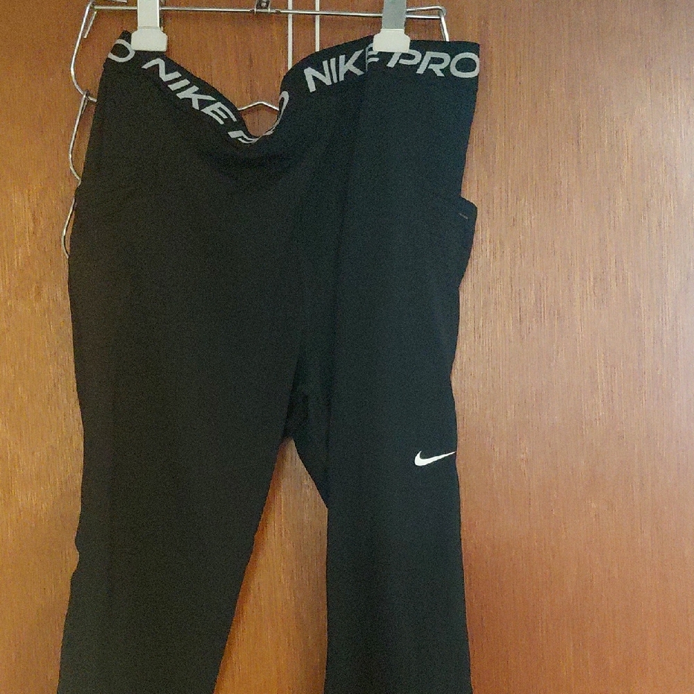 Nike Black Performance Leggings with White Logo
